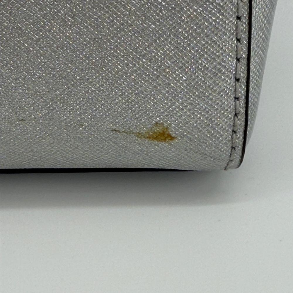 Michael Kors Silver Leather Small Ava Crystals Embellished Top Handle Bag Rare - Picture 11 of 12